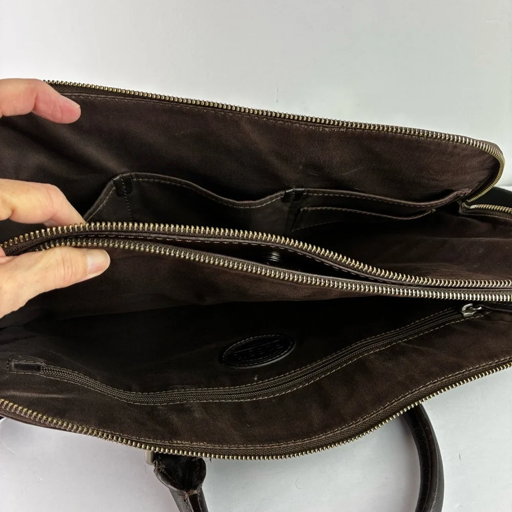 Fossil Mercer Leather Laptop Messenger Briefcase Bag